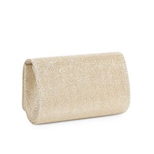Champagne Glitter Flap Clutch (with 2 straps)
